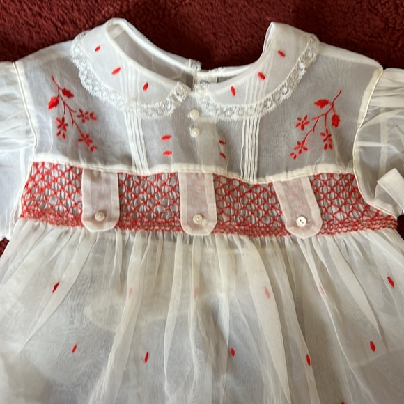 Sweet Handmade Smocked Baby Girl Dress - Picture 2 of 8